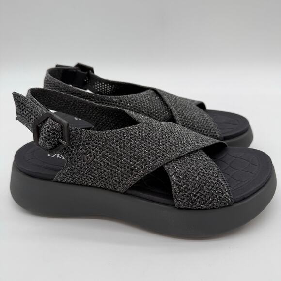 Vivaia Kara AdaptAll Sport Rich Grey Silver Knit Comfort Lightweight Sandals 7 - Picture 1 of 8